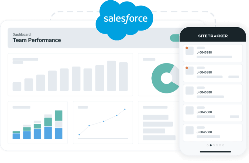 Sitetracker platform dashboard mockup on desktop and mobile