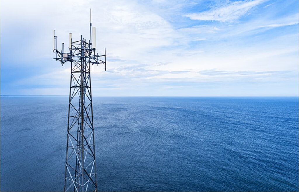 telecom tower in the ocean