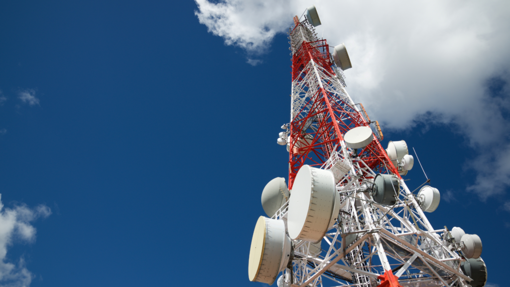telecommunication tower on blue sky
