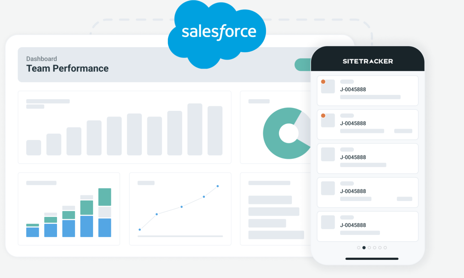 Sitetracker platform mockup on desktop and mobile