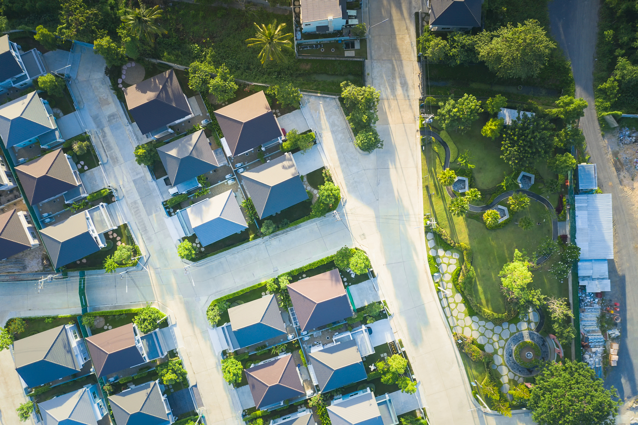 an aerial view of houses