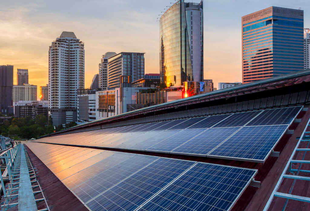 Large scale solar installation in city