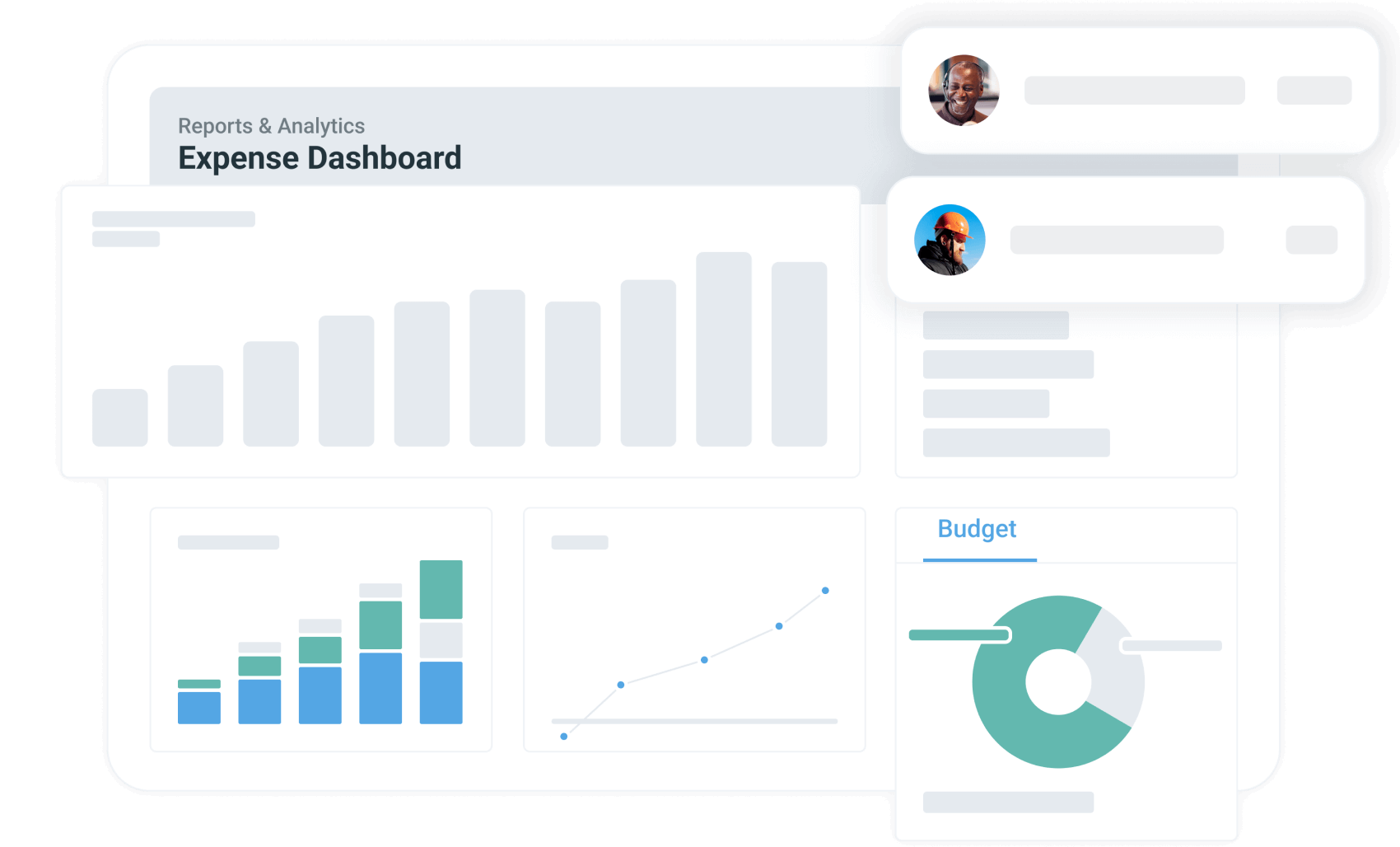 A mockup of Sitetracker's reporting and analytics software
