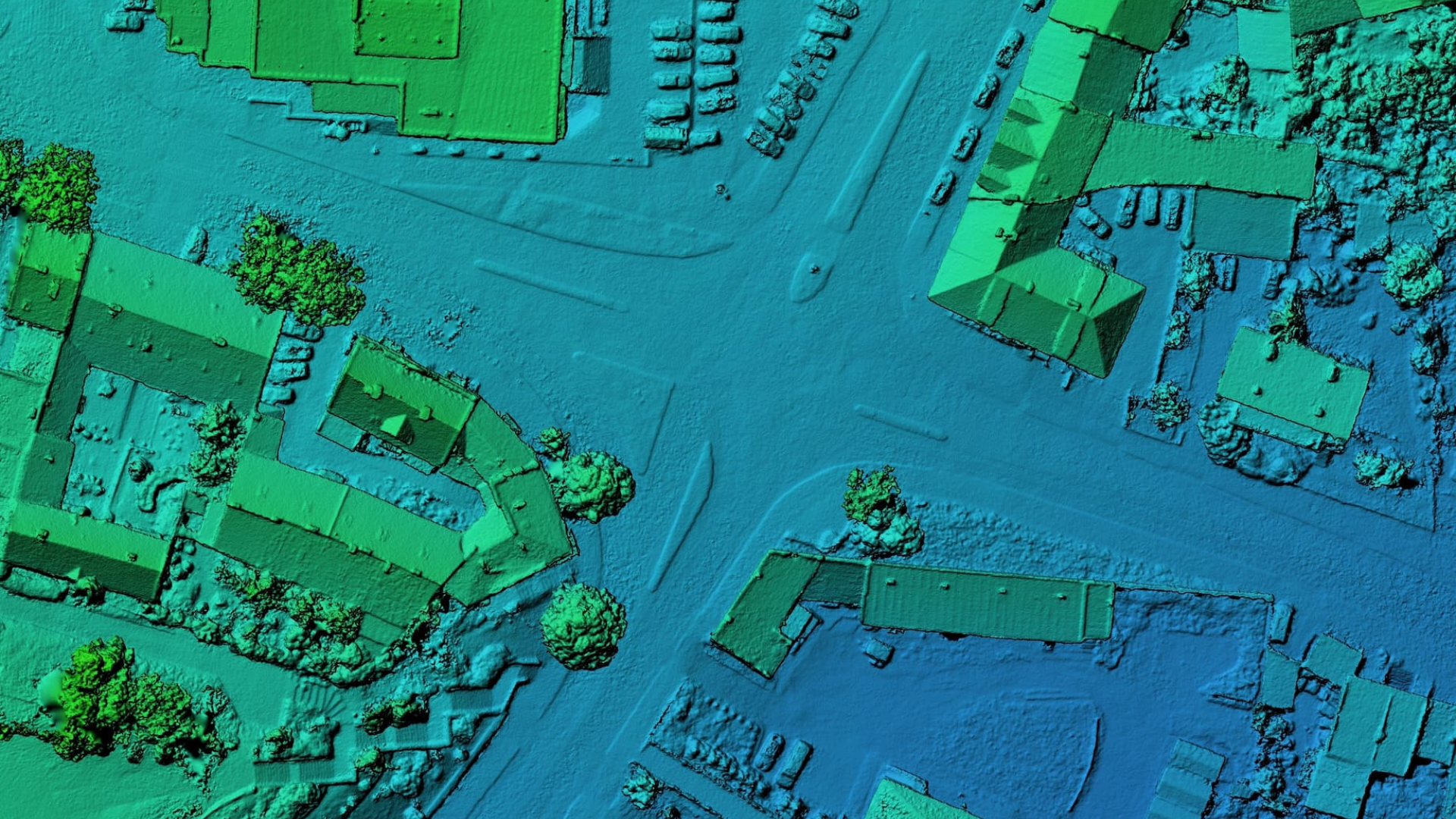 digital elevation model of an urban area