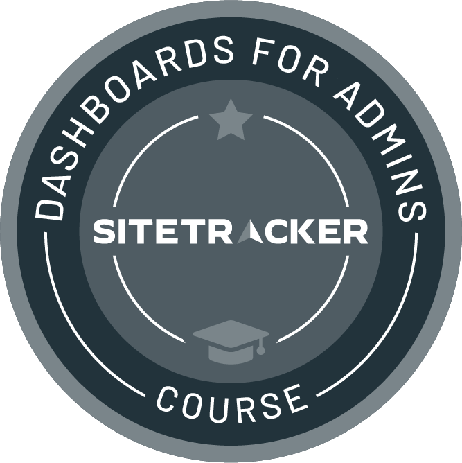 Sitetracker certification badge - dashboards for admins