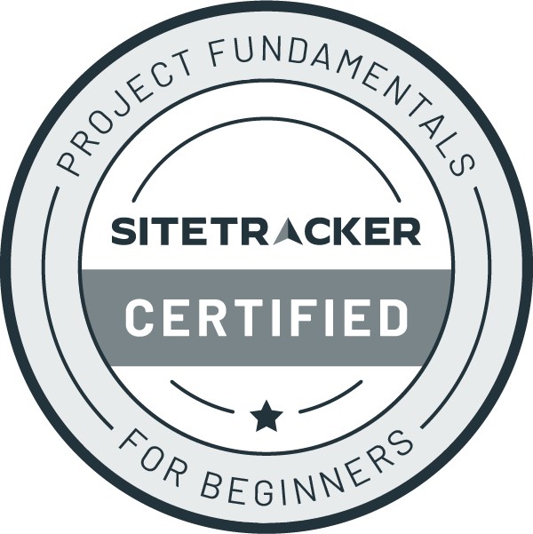 Sitetracker certification badge - project fundamentals for beginners