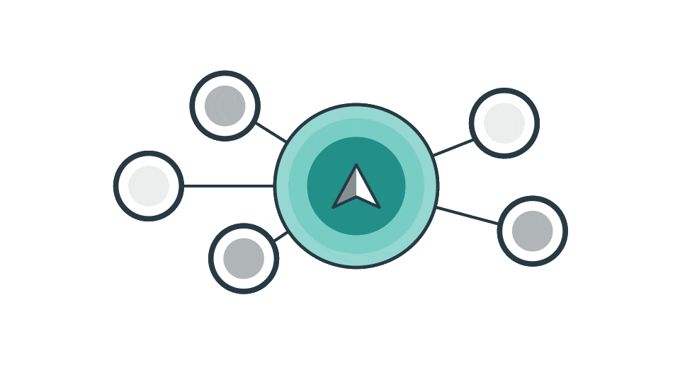 Sitetracker animation representing centralized data
