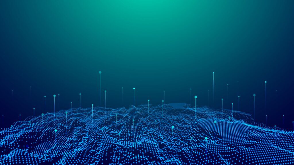 AI big data 3D line dot illustration