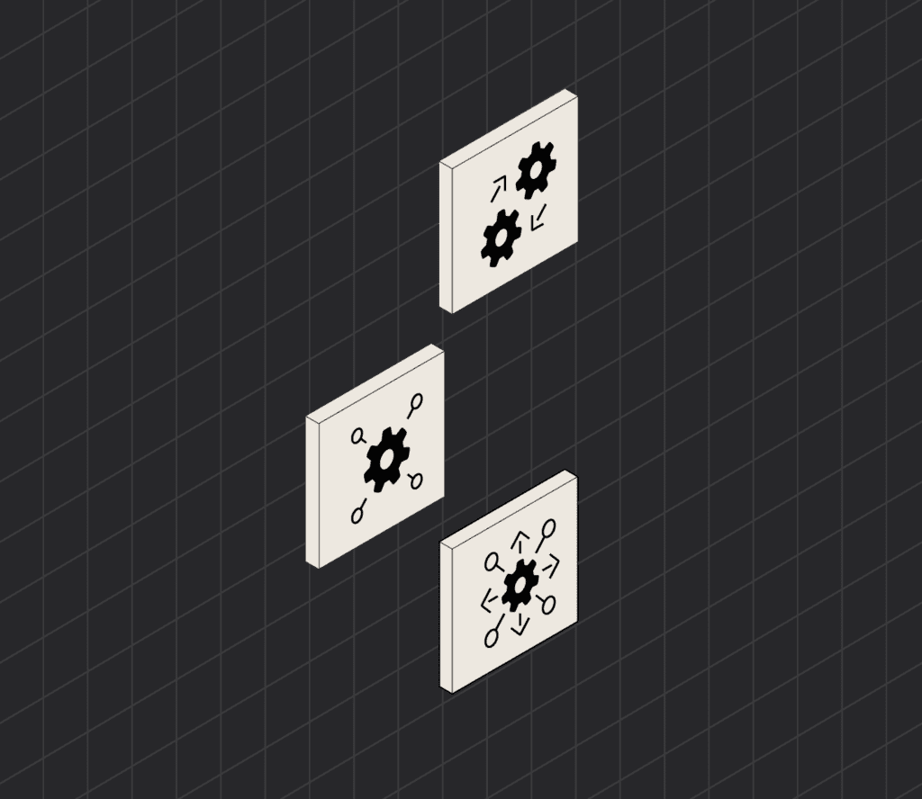 3D icons on an isometric grid