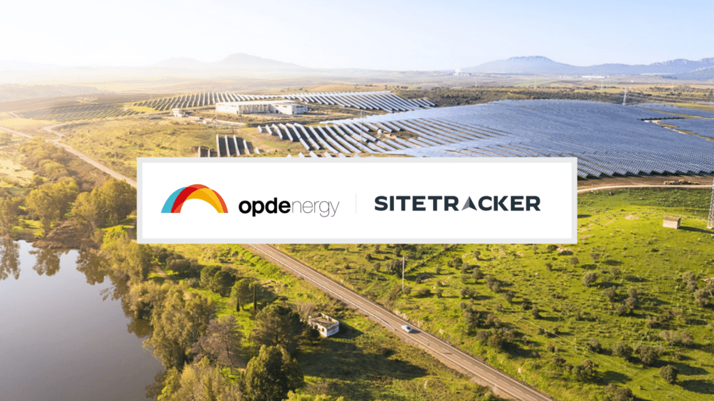 opdenergy Sitetracker press release with a photo of solar panel fields