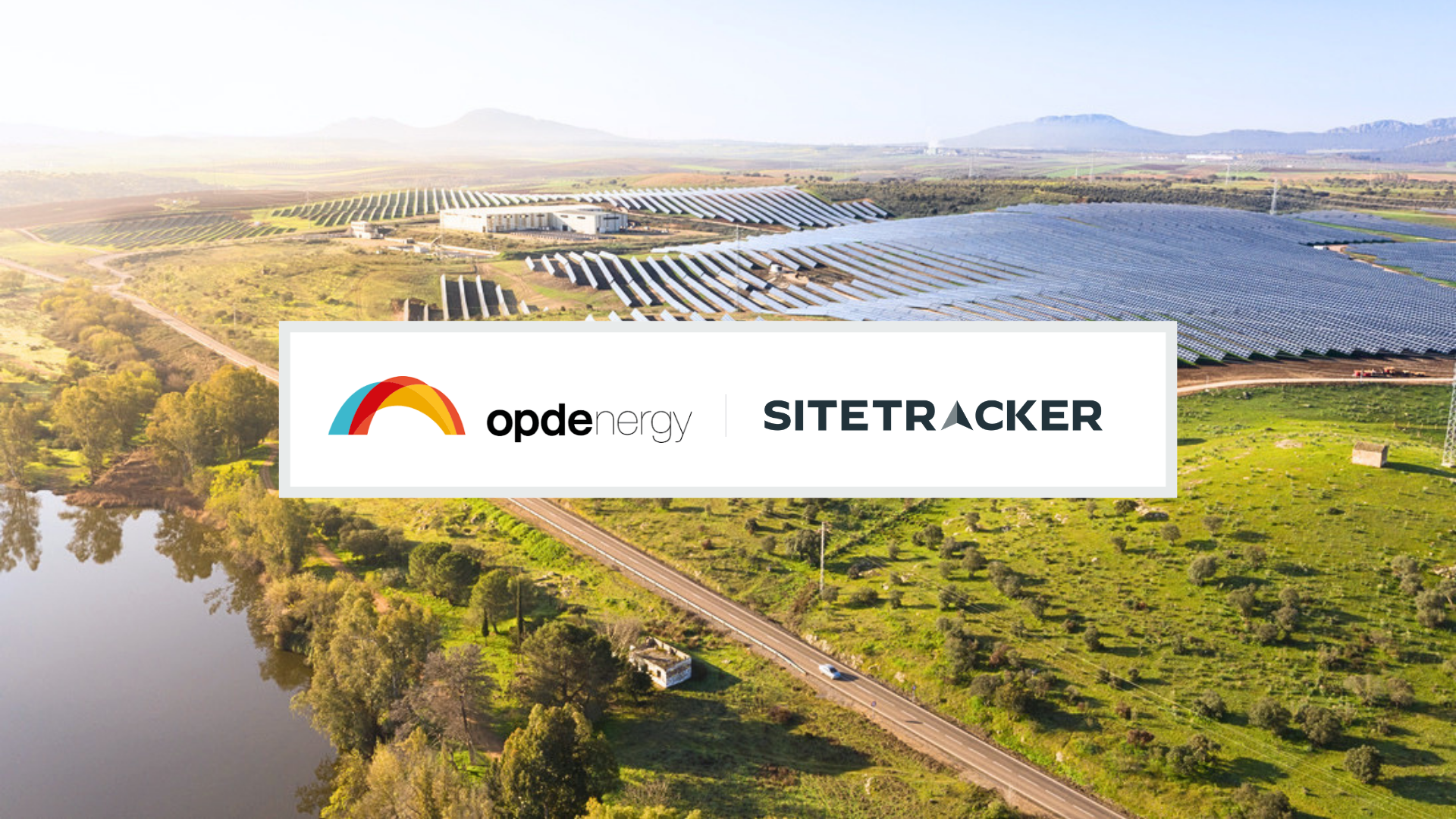 opdenergy Sitetracker press release with a photo of solar panel fields